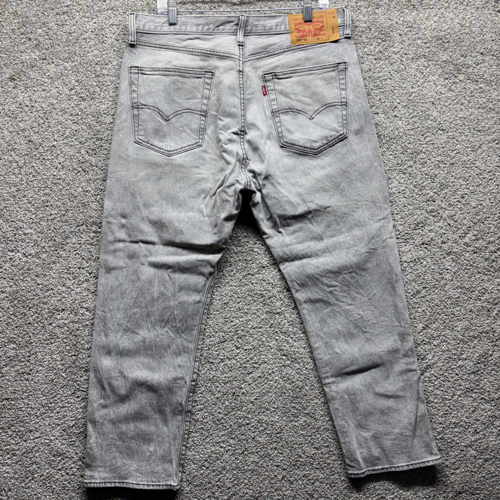 Levis 501XX Jeans Mens 36x29 Faded Gray Premium 93 Straight Button Fly Acid Wash